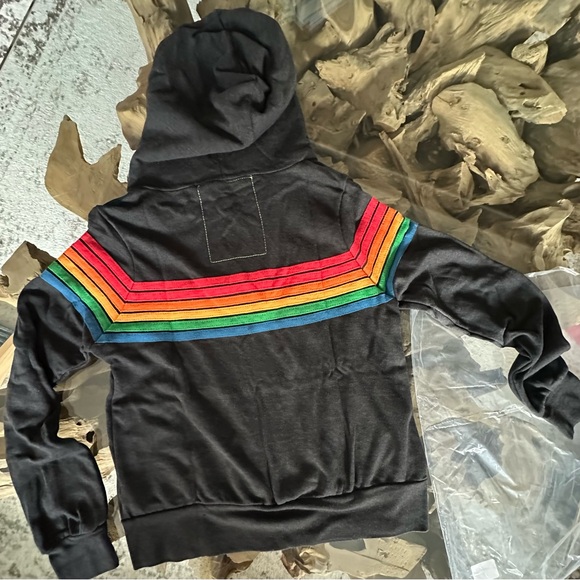 ‼️RARE‼️ 🎸AVIATOR NATION🎸6 Stripe Retro Black hoodie✨size S✨ - Picture 10 of 13